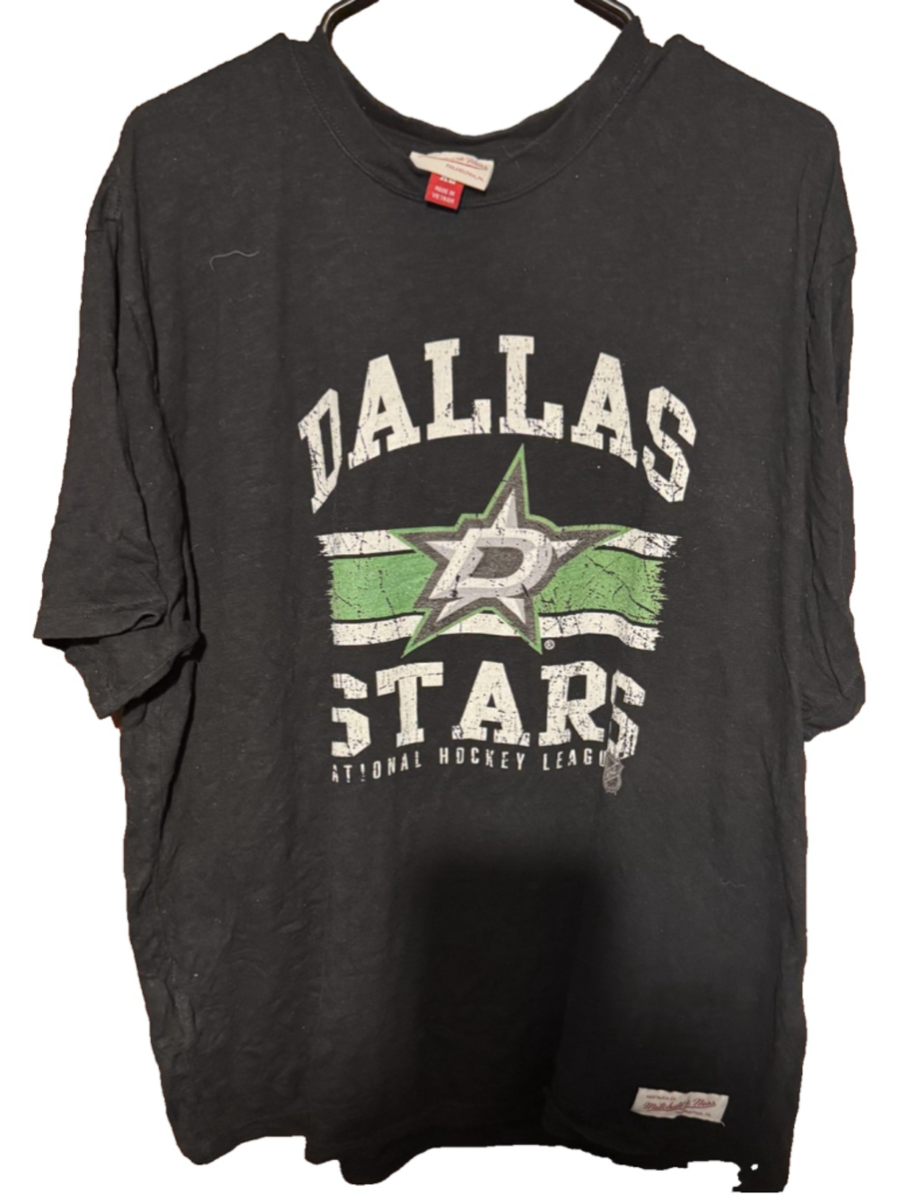 Dallas Stars Mitchell and Ness Black T-Shirt Men Sz XL